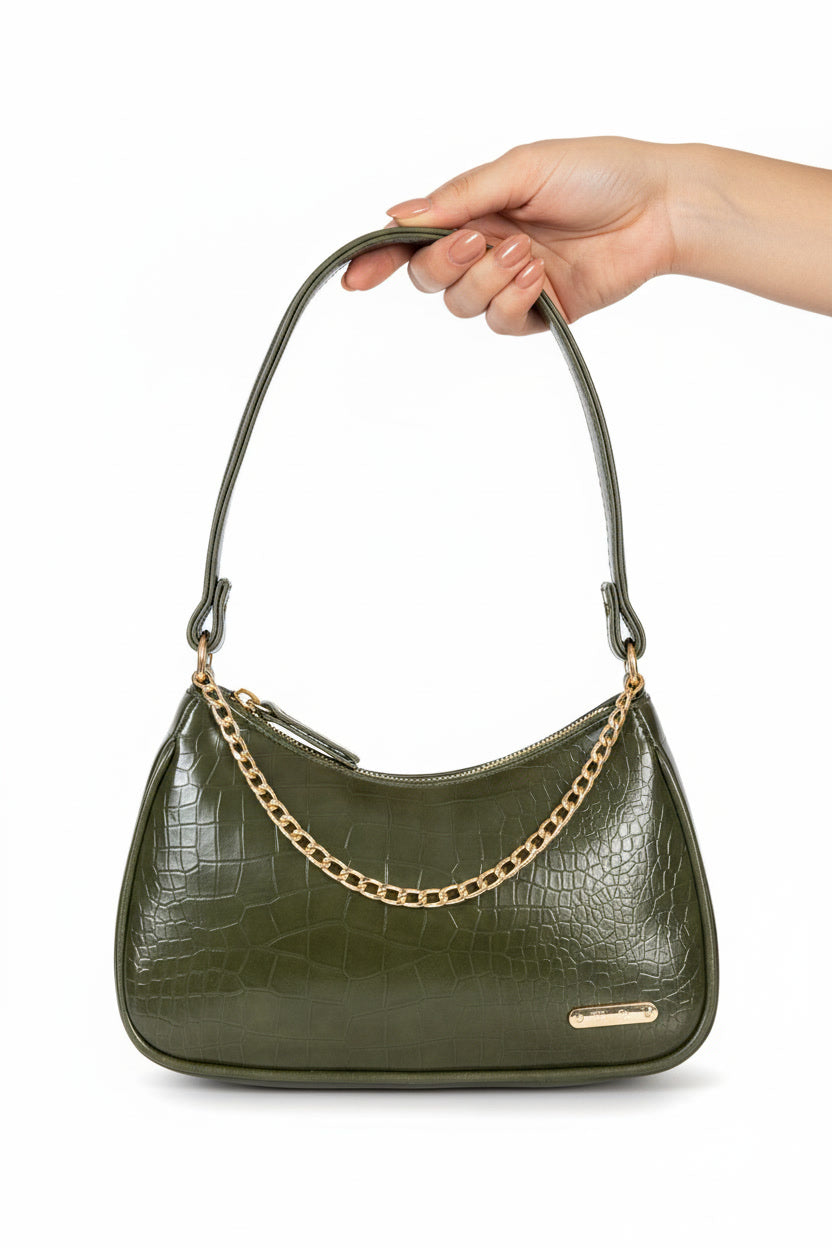 Croco Luxe U-Shaped Sling Bag