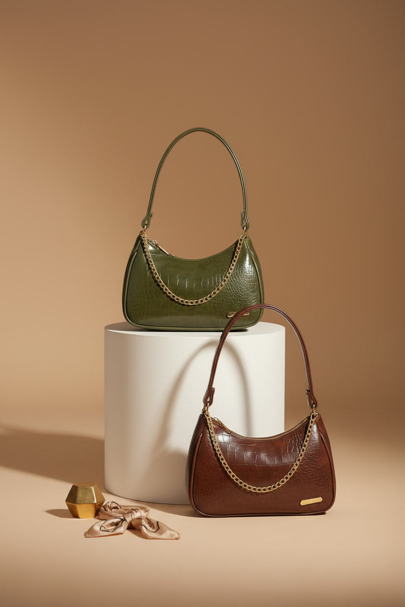 Croco Luxe U-Shaped Sling Bag